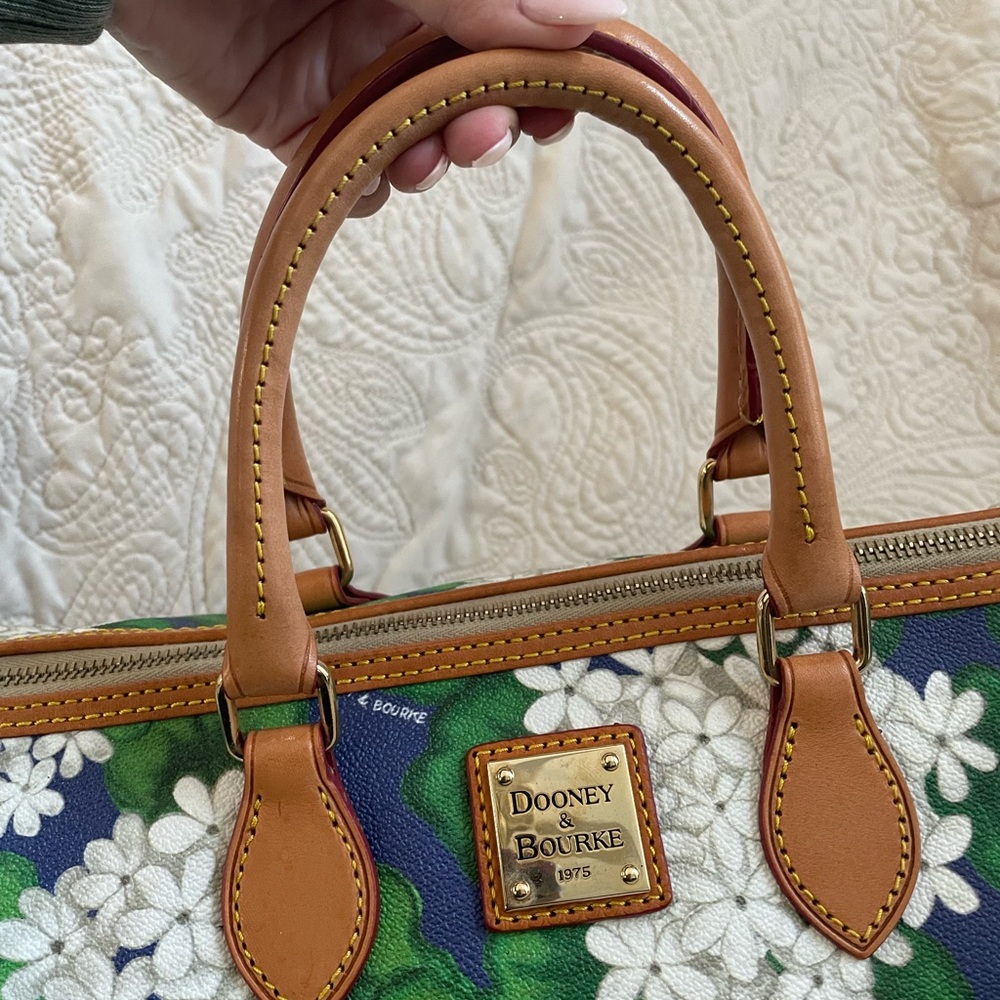 Dooney & Bourke Blue Green Floral Satchel - Picture 9 of 12